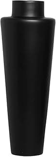 Vaso decorativo preto fosco alto e cilíndrico para sala de estar