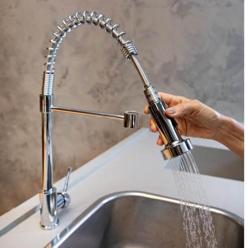 ELORIA Torneira Gourmet Monocomando, Flexível com Acabamento Inox Brilho, Estilo Profissional para Cozinha