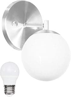 Arandela Orby Bolinha Escovado + lampada 6000k