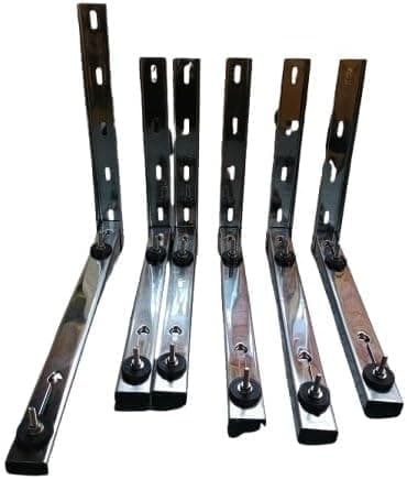 Kit de suportes para ar condicionado split genérico em aço inoxidável, prata, 600 mm, até 60000 Btus.