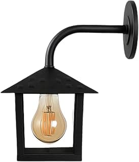 Arandela quadrada preta com design colonial para iluminação externa