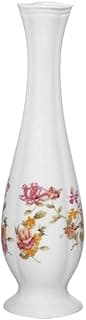 Vaso de porcelana branco com flores coloridas 22cm Haüskraft Le Jardin