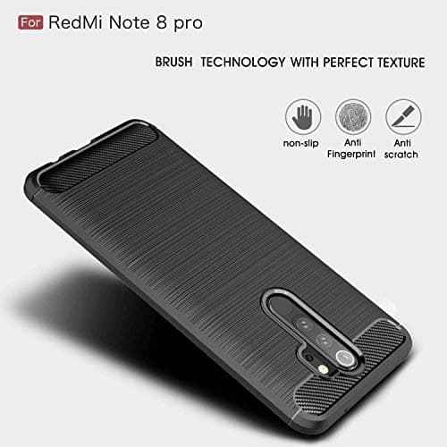 Capa preta anti-impressão digital e anti-arranhão para Xiaomi Redmi Note 8 Pro.
