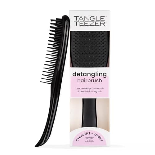 Tangle Teezer - Escova de cabelo desembaraçadora The Wet Detangler Black para todos os tipos de cabelo, seco e úmido. Cor: Preta