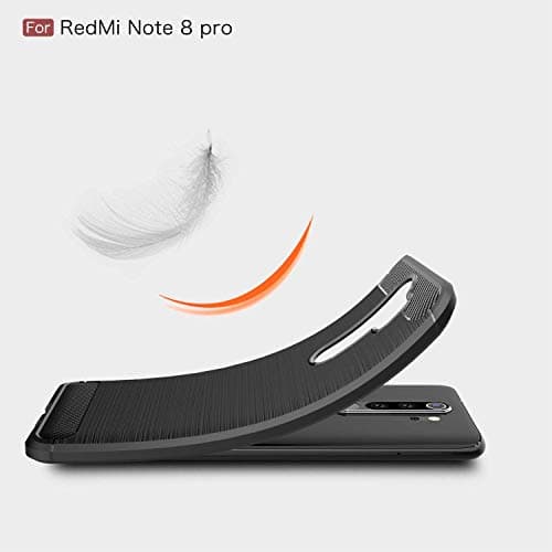 Capa preta com borda curva para Xiaomi Redmi Note 8 Pro, proteção total.