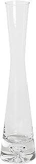 Vaso de vidro transparente com pescoço estreito, 20 cm, ideal para decoração de mesa