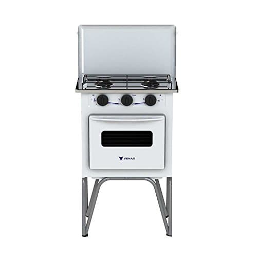 Fogão Portátil 2 Bocas Venax Gemini Tampa de Metal Gas Glp Branco
