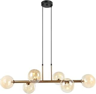 Luminária pendente Bella Iluminação Abaporu bronze e vidro