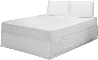 Capa protetora de colchão impermeável branca para cama de solteiro