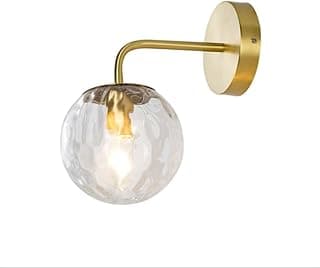 Arandela de parede moderna com globo de vidro e suporte em bronze