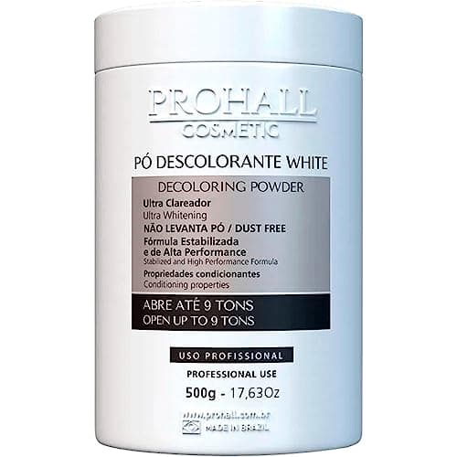 Prohall - Pó Descolorante Branco White Ultra Clareador Abre até 9 tons 500g