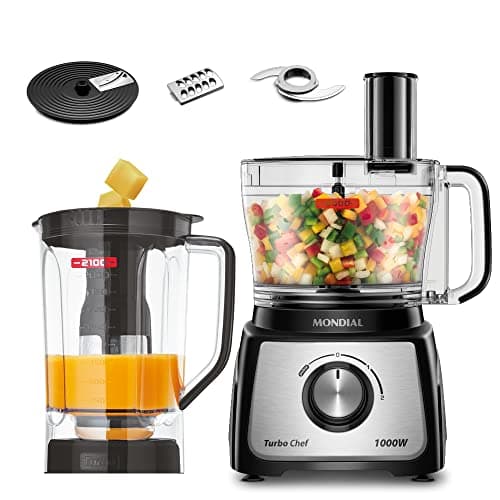 MONDIAL Multiprocessador Turbo Chef 5 em 1, Preto, 1000W, 110V - MPN-01-B