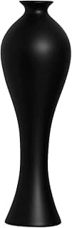 Vaso decorativo de chão grande preto fosco