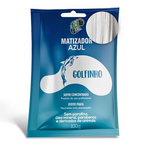 KAMALEÃO COLOR Matizador Azul Golfinho - Neutralizador de Tons Alaranjados - Efeito Prata - Para Cabelos Loiros Platinados - Sachê 100ml