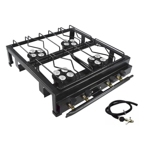 Fogão 4 Bocas A Gás Industrial Alta Pressão Preto Roa