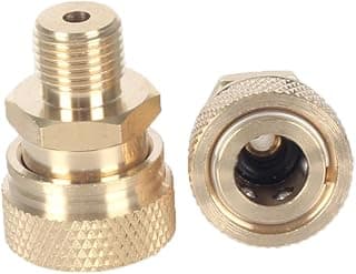 Conectores machos M10 para soquete fêmea de desconexão rápida de 8 mm, dourados, em fundo branco
