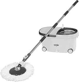 Vassoura Mop Giratório 7,5 Litros Com Cesto Inox Vonder