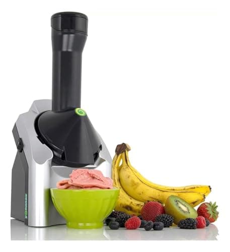 Máquina de sorvete caseiro de frutas congeladas sem laticínios, 200W, totalmente saldável, 127v ou 220v, com frutas ao redor