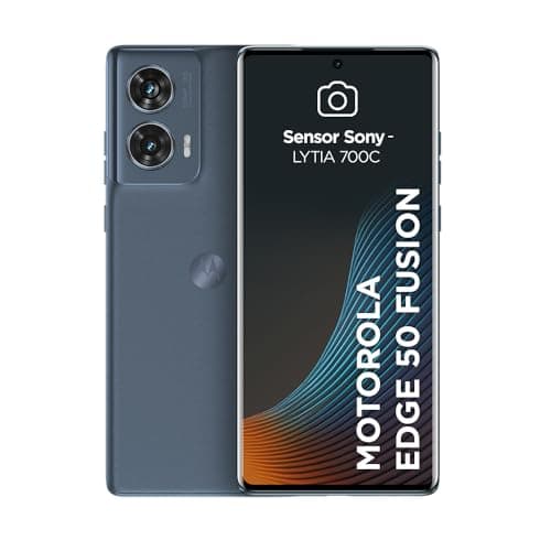 Smartphone Motorola Edge 50 Fusion 5G com câmera dupla e sensor Sony, azul ciano