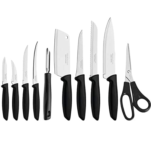 Jogo de Facas Tramontina Plenus com Lâminas em Aço Inox e Cabos de Polipropileno Preto 10 Peças