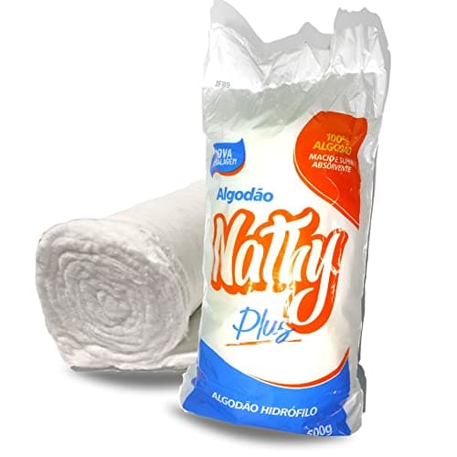 Nathy Algodão Hidrófilo Rolo 500g 100% Algodão Cilíndrico