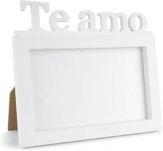 Porta retrato branco Te Amo 10x15 para presente Dia dos Namorados