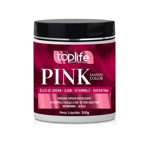 Máscara Matizadora e Tonalizante Rosa Pink Toplife 500gr