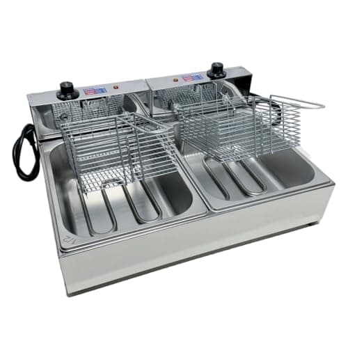 Fritadeira Elétrica Industrial 2 Cubas Inox 10 Litros(220)
