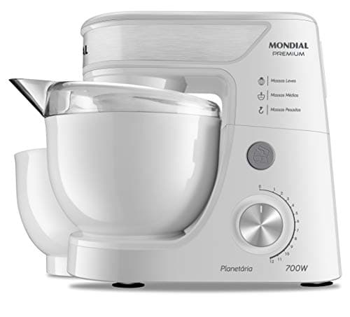 Batedeira Planetária, Mondial, Branco/Inox, 700W, 110V - BP-01P-W