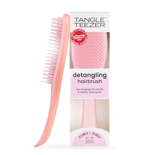 Tangle Teezer - Escova de cabelo desembaraçadora The Wet Detangler para texturas grossas a crespas. Ideal para o uso em fios úmidos Cor: Mango Pink