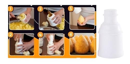 Wicey Molde para Coxinha Manual, Plástico Branco, 14x8cm, com Recheador, Forma Cilíndrica para Salgados, Modelador Profissional