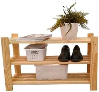 Sapateira Prateleira Mesa de Canto em Madeira Pinus 60x50x30 cm