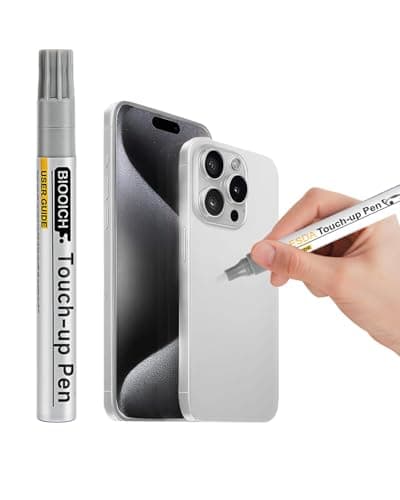 Caneta de retoque branco para iPhone 16 Pro/16 Pro Max, aplicado na lateral do telefone