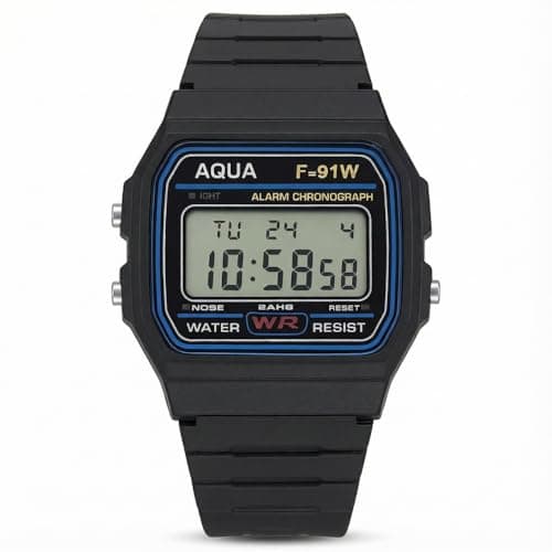 Relógio De Pulso Digital Vintage Pequeno Preto Básico Militar A Prova D'agua Unissex