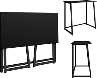 Escrivaninha mesa multiuso dobravél estudo trabalho (Preto/Preto)