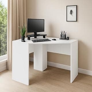 Genérico Mesa em L Escrivaninha Branca Móvel de Canto para Home Office, Quarto e Escritório, 90 cm x 74.3 cm x 89.2 cm, Moderno, Resistente e Funcional