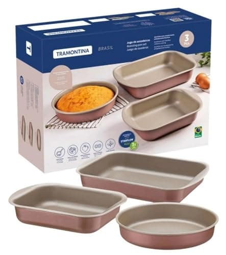 Jogo de Assadeiras Tramontina Brasil Antiaderente Starflon Max Mocaccino 3 Peças 20099/389