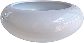 Vaso cachepot branco bacia enfeite de mesa orquídea