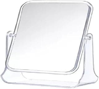 Espelho de mesa quadrado de acrílico transparente giratório