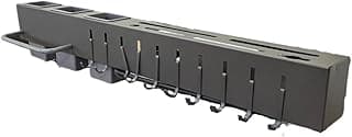 Suporte organizador de cozinha aço inox 10 ganchos cinza multiuso