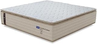 Colchão Casal Probel Molas Ensacadas Pillow Top 138x188x30cm Guarda Costas Genova Branco/Bege