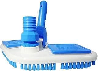 Aspirador de piscina Sodramar com escova Asa Delta, azul e branco, para limpeza de piscinas.