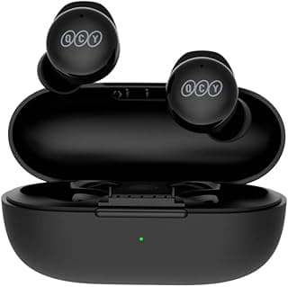 Fone de ouvido sem fio T17 QCY com estojo de carregamento e LED indicador, preto