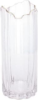 Vaso de vidro transparente com borda dourada, 10 cm x 25 cm, Wolff