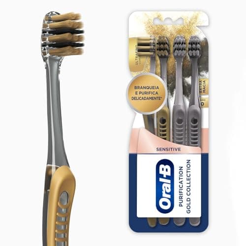 Oral-B Escova de Dente Sensitive Purification Gold Collection Extra Macia 4 Unidades