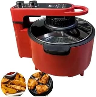 Fritadeira elétrica vermelha Mastercook 10L com pratos de comida frita