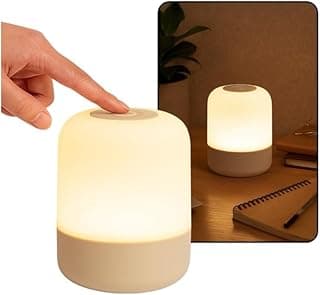 Luminária de mesa LED recarregável touch com 3 modos de iluminação, 360° de luz ajustável, para quarto, escritório, leitura, estudos e decoração.