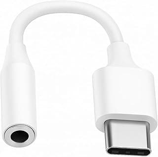 Cabo adaptador P2 para USB tipo C, conectores em ângulo de 45 graus, fundo branco