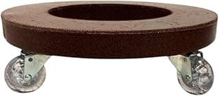 Suporte para vaso em polietileno com rodas de gel marrom 25 cm