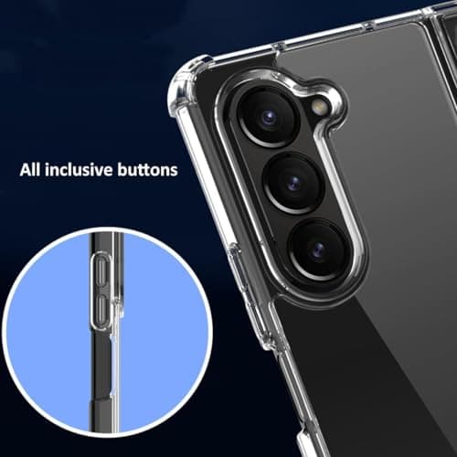Capa protetora transparente para Samsung Galaxy Z Fold 6 5G com recortes para câmeras
